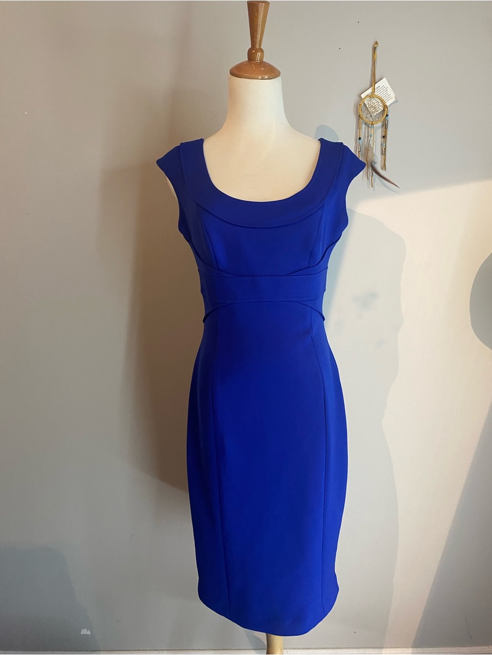 Maggy London Royal Blue Cap-Sleeve Sheath Dress